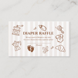 Simple Baby Is Brewing Doodle Coffee Baby Shower  Enclosure Card