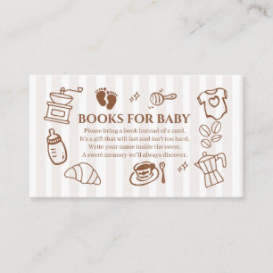 Simple Baby Is Brewing Doodle Coffee Baby Shower  Enclosure Card