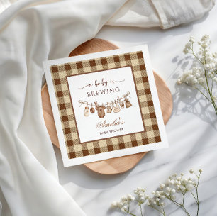 Simple Baby Is Brewing Doodle Coffee Baby Shower I Napkin
