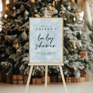 Simple Baby It's Cold Outside Baby Shower Welcome Poster