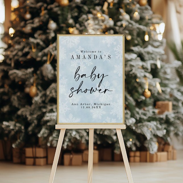 Simple Baby It's Cold Outside Baby Shower Welcome Poster (Creator Uploaded)