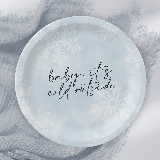 Simple Baby It's Cold Outside Winter Baby Shower Paper Plate (Creator Uploaded)
