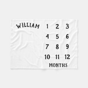 Simple Baby Milestone Monthly Baby Blanket