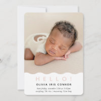 SIMPLE BABY PHOTO modern hello wavey edge pink