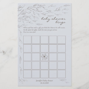 Simple Baby Shower Bingo Game Blue