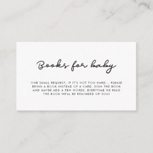 Simple Baby shower Books for Baby request card