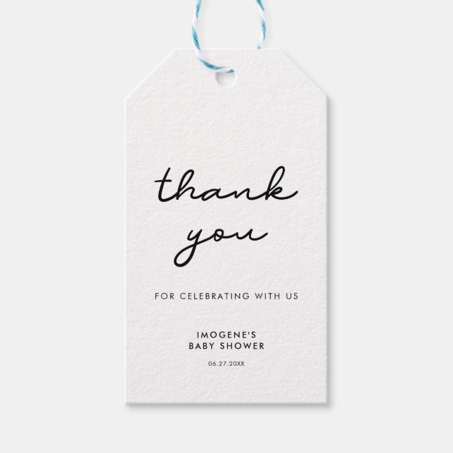 Simple Baby shower Gift Tags (Front)