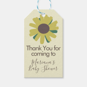 Simple Baby Shower Sunflowers Greenery   Gift Tags