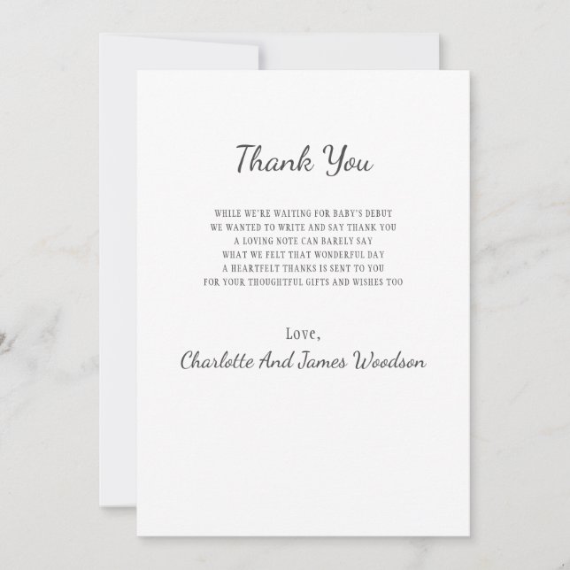 Simple Baby Shower Thank You (Front)