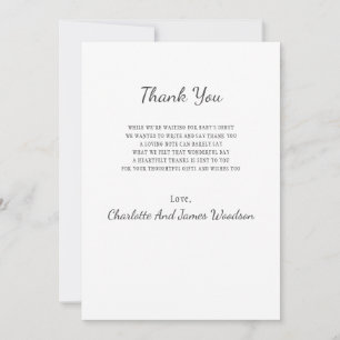 Simple Baby Shower Thank You Card