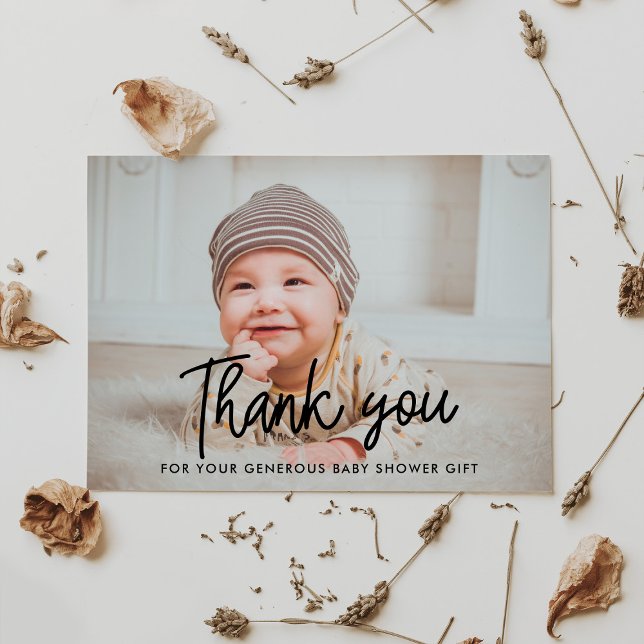 Simple Baby shower thank you photo card (Creator Uploaded)