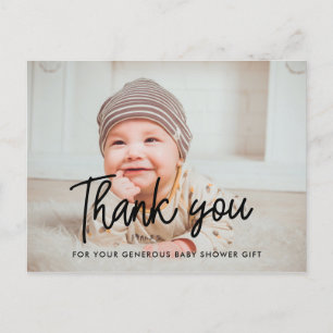 Simple Baby shower thank you photo Postcard