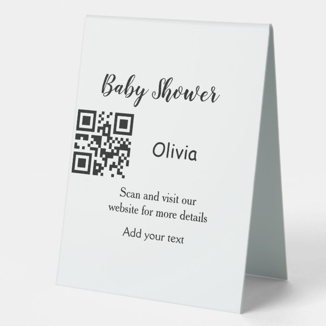 Simple baby shower website barcode QR add name det (Front)