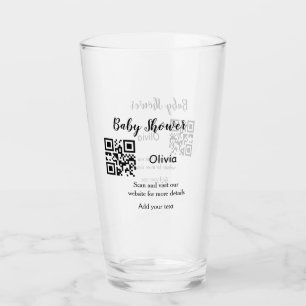 Simple baby shower website barcode QR add name det Glass