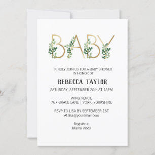 Simple Baby Slogan Baby Shower Invitation