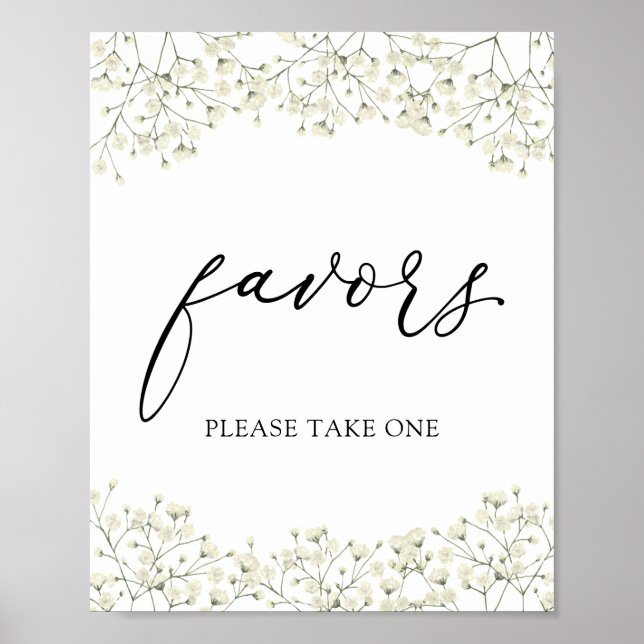 Simple Baby's Breath Favours Sign (Front)