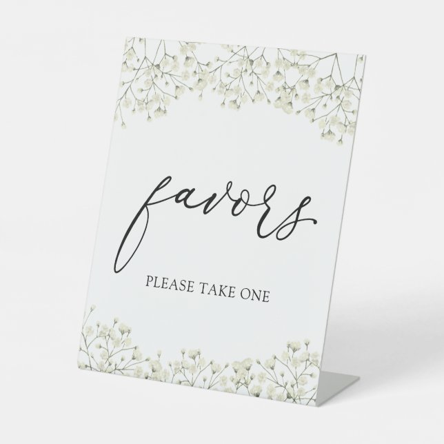 Simple Baby's Breath Favours Sign (Front)