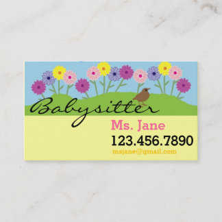 Simple BabySitter Nanny Business Card