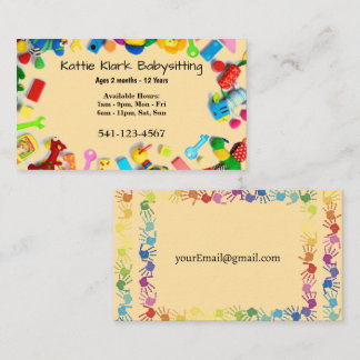 Simple Babysitting Business Cards