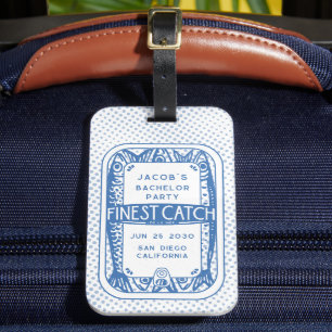 Simple Bachelor Party Fishing Guys Weekend Trip Luggage Tag
