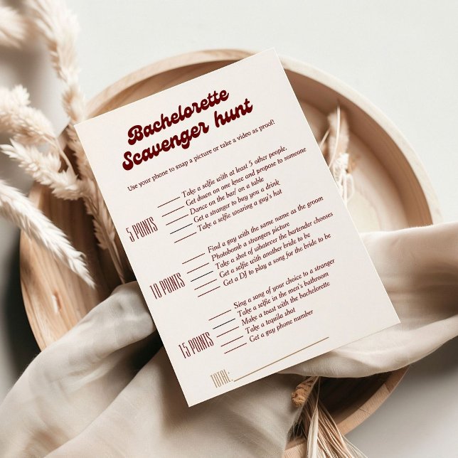 Simple bachelorette scavenger hunt game (Creator Uploaded)