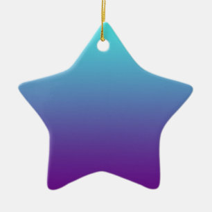 Simple Background Gradient Turquoise Blue Purple Ceramic Ornament