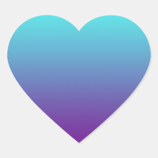 Simple Background Gradient Turquoise Blue Purple Heart Sticker