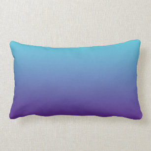 Simple Background Gradient Turquoise Blue Purple Lumbar Cushion