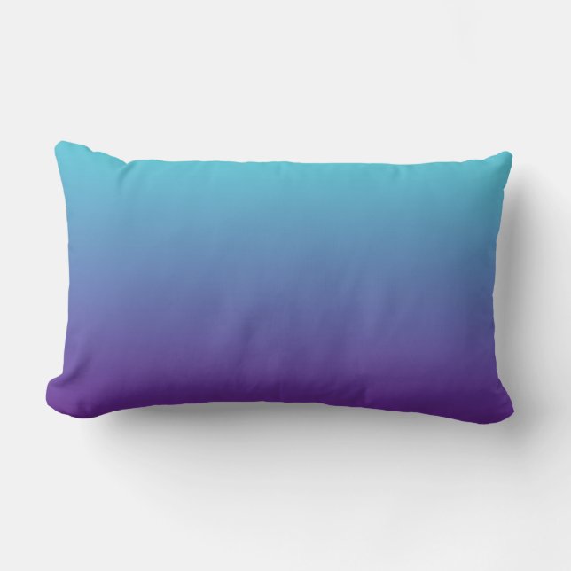 Simple Background Gradient Turquoise Blue Purple Lumbar Cushion (Front)