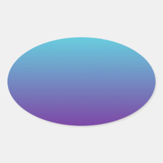 Simple Background Gradient Turquoise Blue Purple Oval Sticker