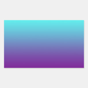 Simple Background Gradient Turquoise Blue Purple Rectangular Sticker