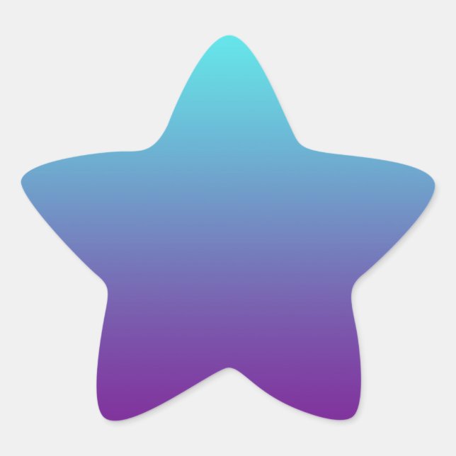 Simple Background Gradient Turquoise Blue Purple Star Sticker (Front)