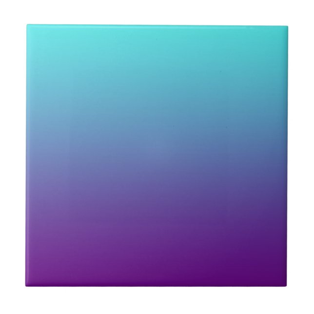 Simple Background Gradient Turquoise Blue Purple Tile (Front)