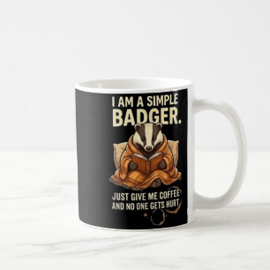 Simple badger coffee reader funny introvert animal mug