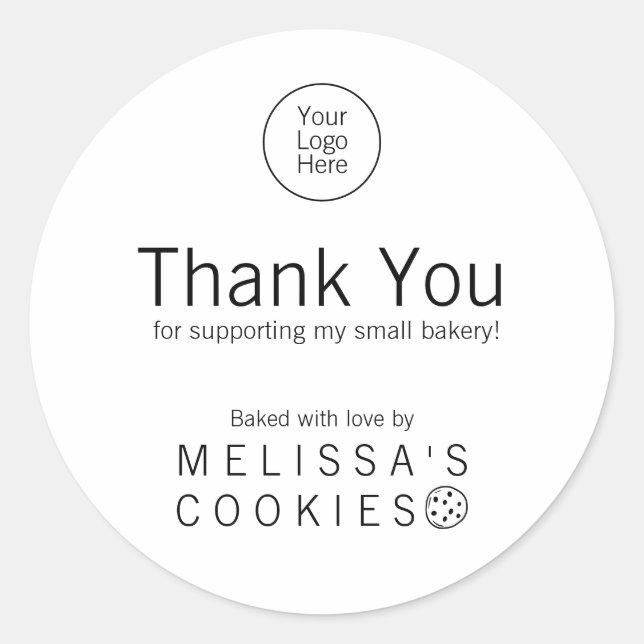 Simple Bakery Brand Ready Baked With Love Sticker (Front)