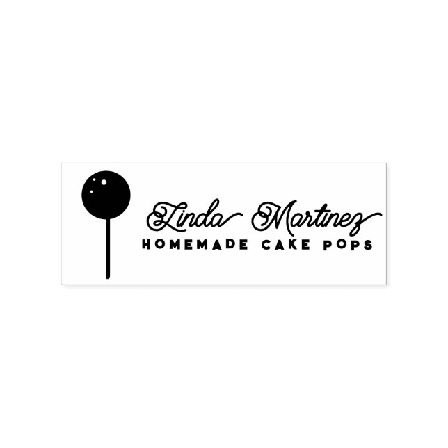 Simple Bakery Cake Pop Baker Homemade Script  Logo Rubber Stamp (Imprint)