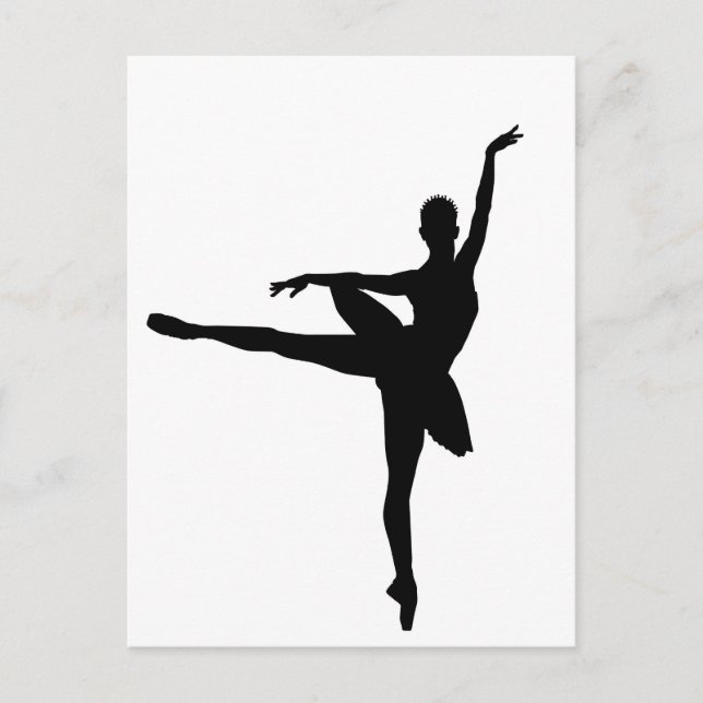 Simple Ballerina Ballet Postcard (Front)