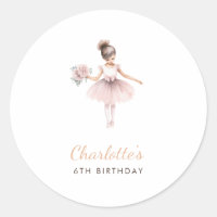 Simple Ballerina Elegant Watercolor Birthday Favou