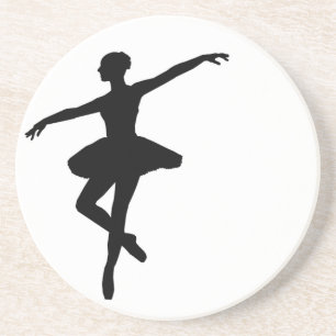 Simple Ballet Black White Ballerina Coaster