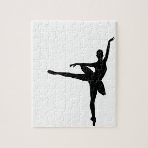 Simple Ballet Black White Ballerina Jigsaw Puzzle