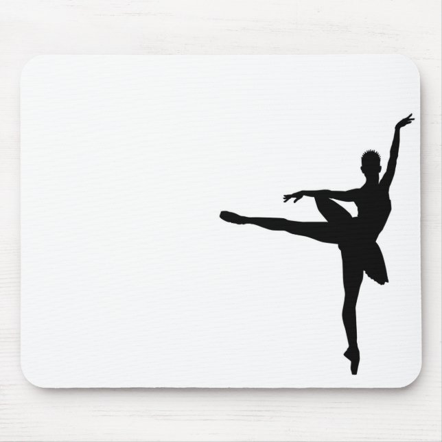 Simple Ballet Black White Ballerina Mouse Pad (Front)