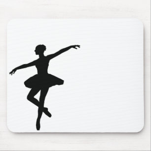 Simple Ballet Black White Ballerina Mouse Pad