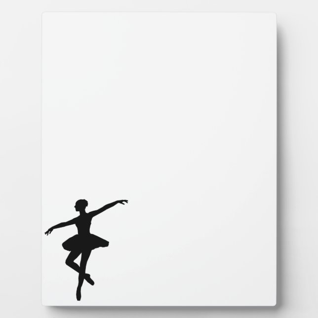 Simple Ballet Black White Ballerina Plaque (Front)
