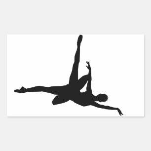 Simple Ballet Black White Ballerina Rectangular Sticker