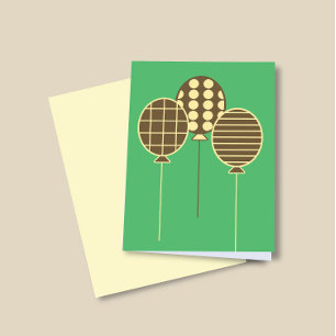 Simple Balloons Birthday Holiday Event Custom Card