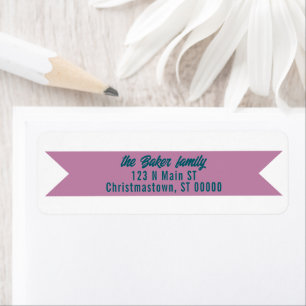 Simple Banner Mauve & Hunter Green Return Address Label