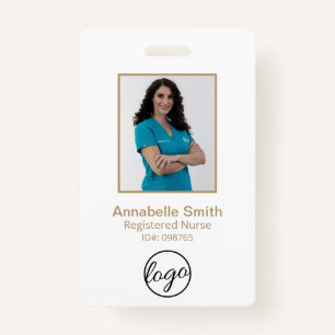 Simple Bar Code Photo Employee ID Badge