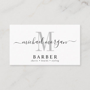 Simple Barber Hair Stylist Modern Script Business  Card