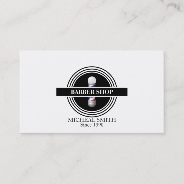 Simple Barber Shop Business Card (Front)