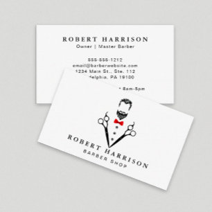 Simple Barbershop Professional Barber Business Card